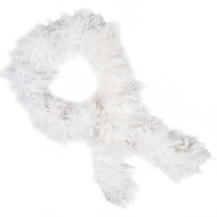 Bufanda blanca de 50g, Boa de plumas de pavo para mujer, fiesta en casa, boda, decoración de Navidad, ropa artesanal, disfraz, vestido de baile, accesorios de Cosplay
