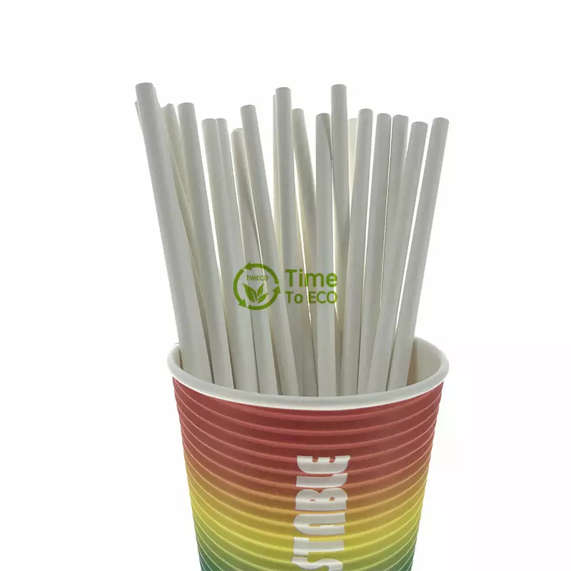Paper Straws Biodegradable White Paper Straw Paper Drinking Boba Straws