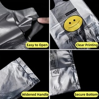 Sacs de transport pour t-shirts en PEHD de qualité alimentaire, imprimés sur mesure, avec poignées découpées, logo personnalisé, emballage pour supermarché, conditionnés en carton
