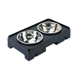 समायोज्य ऊंचाई ऊंचा कुत्ता कटोरा 2-टुकड़ा ढहने योग्य स्टेनलेस स्टील प्लास्टिक आधुनिक डिजाइन छोटे कुत्तों के लिए प्रत्यक्ष कारखाने - Product Image 1