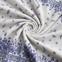Tissu pour robe longue en lin slub de qualité supérieure, motif floral à volants, design original, pour printemps-été