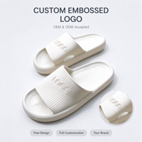 Chaussons d'intérieur blancs en EVA pour hommes, à bout ouvert, semelle épaisse antidérapante, mousse à mémoire de forme, pour hôtel, voyage, plateforme, été, logo personnalisé, style unisexe