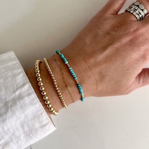 18K Gold Plated Beaded <b>Bracelets</b> for Women Luxury Natural Stone Beaded Jewelry Delicate Colorful Beaded <b>Bracelet</b> <b>Stack</b> for Her - Product Image 4