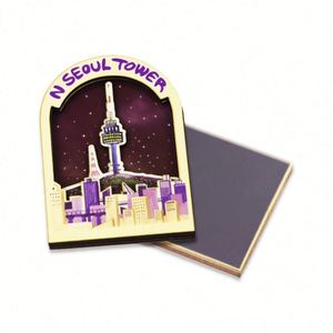 Logo Wood 70 X 50 Mm Seoul Korea Souvenir Custom 3D Country Wooden <b>Fridge</b> Magnet - Product Image 2