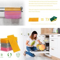 Vente chaude ménage cuisine 30*30 vaisselle filet anti-rayures vaisselle maille tissu microfibre 3D nettoyage maille chiffons