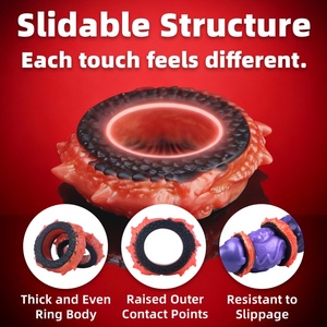 Anillo para Pene con Forma de Escamas de Dragón YC-2523, Anillo de Silicona para el Glande y Restricción Escrotal, Juguete Sexual para Retrasar la Eyaculación Masculina, para Hombres Gay - Product Image 4