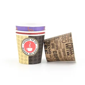 2.5oz biodegradable cardboard coffee cup double triple wall disposable coffee paper cup