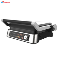 Anbolife NUEVA Parrilla de Contacto Digital con 10 Programas Diferentes, Revestimiento Antiadherente, Carcasa Fría al Tacto, Compatible con Fabricación OEM y ODM