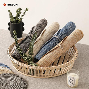 แผ่นรองจานสำหรับร้านอาหาร ขายส่ง แผ่นรองจานทำมือจากผ้าฝ้ายทอมือ แผ่นรองจานกันความร้อน - Product Image 6