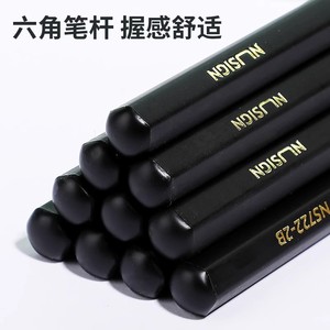 Lápiz Deli Nusign HB, 10 unidades, eje hexagonal de madera negra para escribir, exámenes y dibujar - Product Image 4