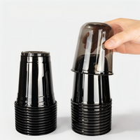 Gobelets en plastique jetables personnalisés en PET de 420 ml en forme de U pour café noir, jus, boba, thé aux bulles, avec couvercles
