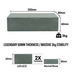 ADAEE Piedra de afilar natural masiva de 3 kg y 60 mm de grosor, grano 12000, 220x80x60 mm, piedra metamórfica con pulido espejo, afilador profesional de cuchillos - Product Image 2