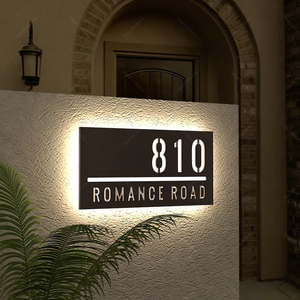 Numéro d'adresse LED rétro-éclairé Look moderne Numéros de <span class=keywords><strong>maison</strong></span> éclairés Numéros de <span class=keywords><strong>maison</strong></span> illuminés - Product Image 1