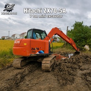 Mini-excavatrice sur chenilles hydraulique Hitachi ZX70 d'occasion, modèle 2023, moteur Yanmar, composants Kawasaki, moteur 7 T, godet de 0,35 m - Product Image 1