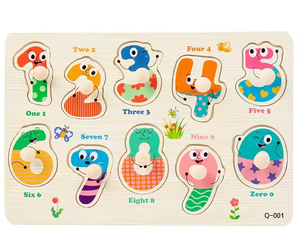 Montessori cổ điển bằng gỗ Knob Câu Đố trẻ em trẻ mới biết đi thiết lập số động vật Rau phương tiện đi lại PEG Câu Đố giáo dục học tập - Product Image 5