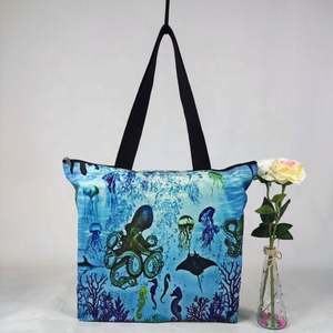 Sac d'épicerie en toile lourde avec poches Sac fourre-tout de plage Sac fourre-tout à bandoulière en toile à sublimation personnalisée - Product Image 1