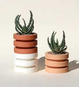 Wholesale Custom Outdoor 4 Inch Clays Terracotta Succulents Cactus Plant Pots With Saucer Combo
