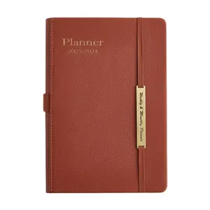 New Arrival 2023-2024 Planner A5 Pu Cover Weekly Plan Daily Fitness Book Wholesale Reusable Notebook 365 Day Planner