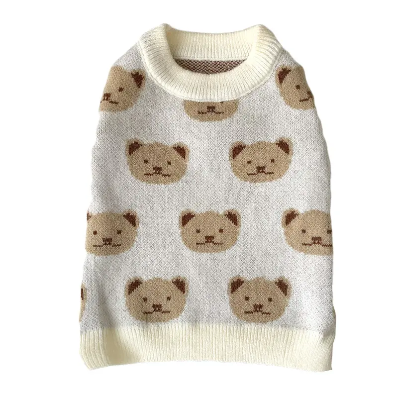 Korean Style Dog Sweaters for Small Dogs Cute Bear Printing Chihuahua Clothes Corgi Clothing Pet Dogs Cats Costumes