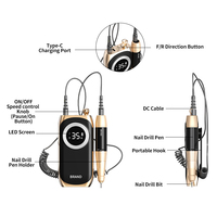 Machine professionnelle de manucure et pédicure USB rechargeable, rapide et puissante, avec écran LED, perceuse à ongles électrique portable – Vente en gros