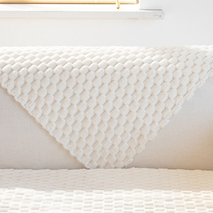 Honeycomb Velvet <b>Sofa</b> Cushion Pad Type 90-140cm Solid Color Chenille Machine Washable <b>Sofa</b> <b>Cover</b> <b>For</b> Home Use - Product Image 3