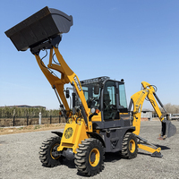 2.5 Ton TBL388 kapasitas tinggi pemuat ujung depan roda penggerak empat roda Backhoe Loader untuk dijual