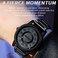 Montre Homme Binbond 234 B234, Quartz, Cadeau Créatif, Pointeur Défilant, Étanche 30M, Acier Inoxydable, Montre-Bracelet pour Homme