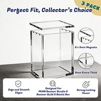 Lot de 3 étuis de protection en acrylique de hauteur standard |   Vitrine de présentation magnétique empilable de 5 mm, transparente comme du cristal, pour montage sur table