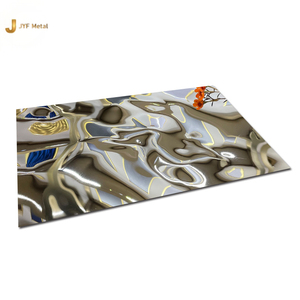 EX333 201 Paneles de Arte de acero inoxidable de 304 colores Hoja de acero inoxidable con ondulación de agua decorativa para hotel y Ktv - Product Image 2