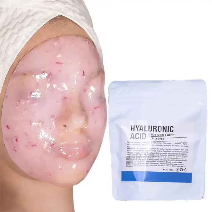Korean Skin Care Powder Pink Clay Hydro Jelly Mask Pó Atacado Rose Extract Rose Pink Máscara Facial Mud Clay Mask