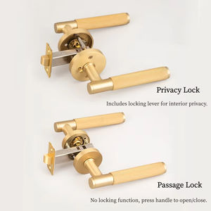 Cerradura de Puerta de Privacidad Latón Bronce Café, Manija de Baño sin Llave, Cerradura de Baño Individual, Cerradura de Paso, Herrajes de Baño de Latón - Product Image 5