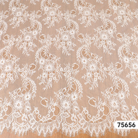 Tissu de Robe de Mariée Écologique Fait Main, Tissé, Sexy, Brillant, Dentelle Plate 3D, Dentelle Chantilly, Broderie Française, Dentelle en Tulle Perlée