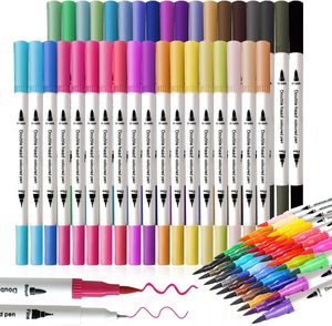 Marqueurs de coloriage à double pointe, stylo pinceau, stylo fineliner à pointe fine, stylo à eau, marqueurs d'art en fibre, ensemble de stylos pour le dessin des enfants - Product Image 1