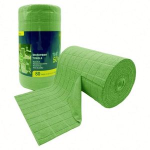 Customized 200Gsm 20Pcs Free Logo Addition Tear Away Microfiber Towel Roll for Kitchen Use Cleaning Cloths & Hand <b>Washing</b> - Product Image 4