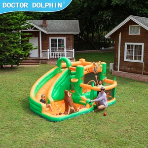 Bác sĩ cá heo xách tay Inflatable thư bị trả lại nhà nhảy lâu đài với hồ bơi nước, trượt, leo tường - Product Image 3