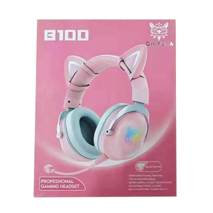 Audífonos Inalámbricos para Juegos Onikuma <span class=keywords><strong>B20</strong></span> BT, Color Rosa, Lindas Orejas de Gato, con Micrófono y Luz RGB - Product Image 6
