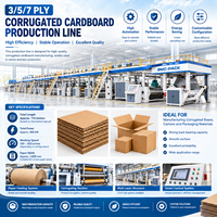 Ligne de production de carton ondulé 3, 5, 7 plis, machine à onduler le carton à chauffage par huile, économie d'énergie, pour usine d'emballage en carton