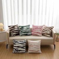 Housse de coussin moderne en peluche douce 45x45cm avec fermeture éclair, taie d'oreiller décorative pour canapé, maison, hôtel, salon