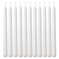 Bougie conique blanche sans fumée, sans odeur, non goutteuse, de 10 pouces, à combustion longue durée, en paraffine avec mèche en coton, peut brûler pendant 8 heures