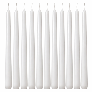 Candela a Cono Bianca Inodore Senza Fumo da 10 Pollici, Non Gocciolante, in Paraffina con Stoppino in Cotone, Durata di Combustione di 8 Ore - Product Image 1