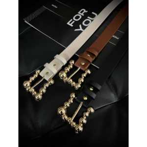 For you Bubble Gold Buckle เข็มขัดผู้หญิงสไตล์ Y2K อัลลอยกรอบหนัง PU S L - Product Image 2