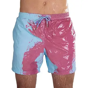 Benutzer definierte New Change Farbe Schnellt rocknende Bade bekleidung Badehose Großhandel Strands horts Männer Sommer Farbwechsel Bades horts