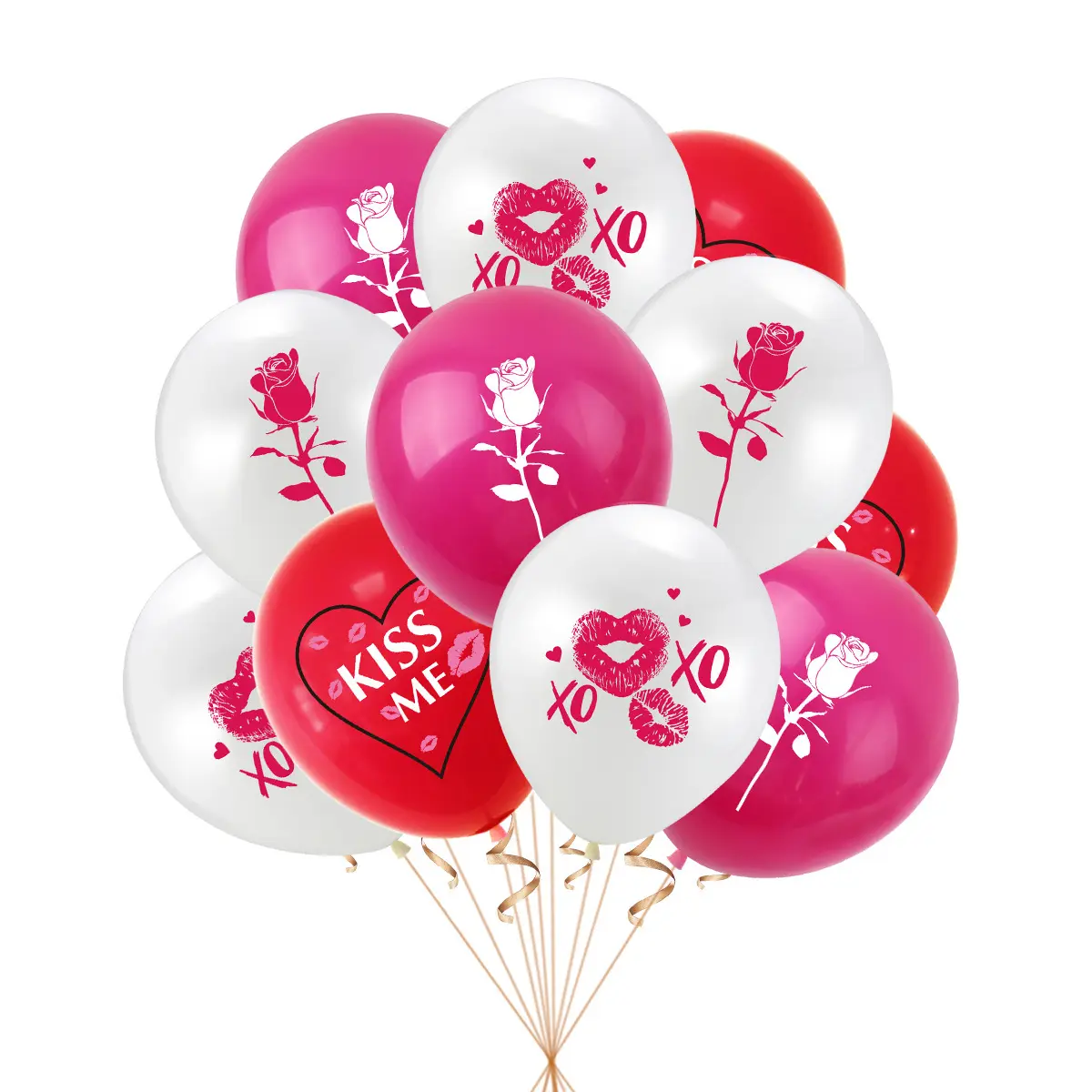 Vente chaude 12 pouces ballons en latex imprimés Happy Valentine's Day party Decoration love wedding room ball