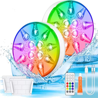 Nouveau top qualité 16 couleurs rgb led piscine usb rechargeable submersible ip68 lumières sous-marines pour avec télécommande RF pour bateau