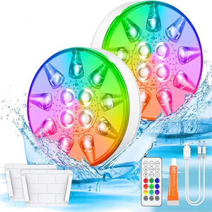 Nueva calidad superior 16 colores RGB LED piscina USB recargable sumergible IP68 luces subacuáticas <span class=keywords><strong>para</strong></span> con control remoto RF <span class=keywords><strong>para</strong></span> barco - Product Image 2