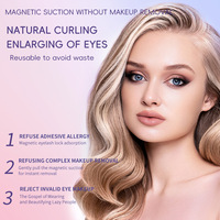 Kit d'extensions de cils magnétiques 3D réutilisables, faits à la main, doux et naturels, sans colle, avec applicateur de cils magnétiques