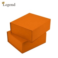 Boîte rigide pliable à fermeture magnétique, couleur orange, emballage cadeau pliable, taille personnalisée disponible, vente en gros