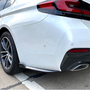 Bmw Rear Bumper Corner Sticker Piano Black Carbon Fiber Texture 3m Tape Installation For 5 Series G30 M-Tech - Product Image 2