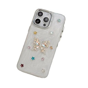 Funda para teléfono con diseño coreano de Instagram, con estrellas y mariposas de diamantes de imitación, para iPhone 17/16 Pro Max, para iPhone 15/13, aspecto premium - Product Image 6