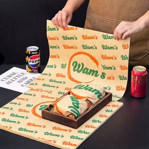 Food Grade PE Coated Greaseproof Waterproof Burger Sandwich Hot Dog <b>Wrapping</b> <b>Paper</b> for Pizza Cake Fast Food Wholesale - Product Image 2